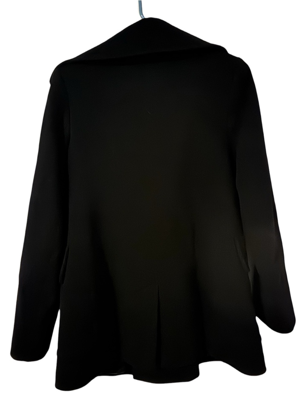 Fleurette Loro Piana 100% Wool Black Double Breasted Peacoat Size 6 - Picture 3 of 6